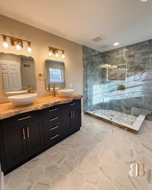 Custom bathroom remodel in Ambler, PA by B&B Associates Creations