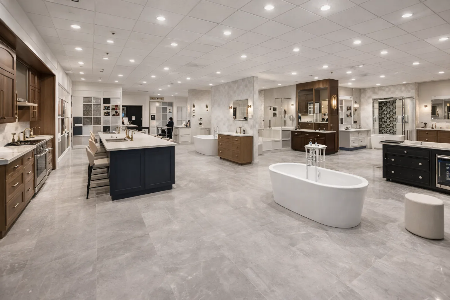 B&B Associates Creations design showroom in Ambler PA — luxury kitchen and bathroom materials, surfaces, and fixtures